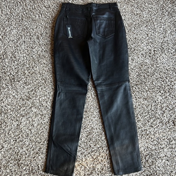 BLANK NYC Stretch Sheep Leather Skinny MOTO Pants Size 26 Black MSRP$398 - Picture 7 of 14